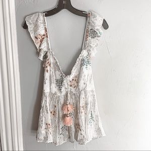 Free People All That Shimmers Jacquard Top Size M